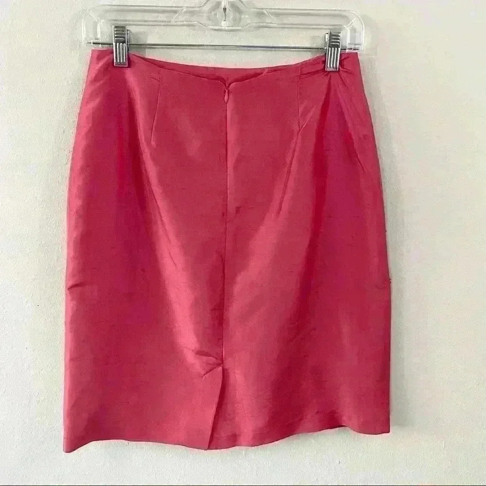 Ice dark pink silk skirt with bead detail - Picture 4 of 4